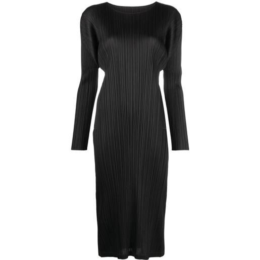 Pleats Please Issey Miyake abito midi plissettato - nero