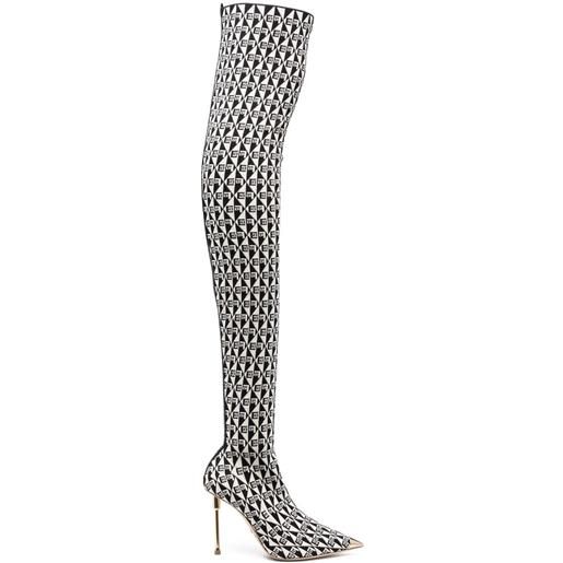 Elisabetta Franchi stivali con monogramma 105mm - bianco