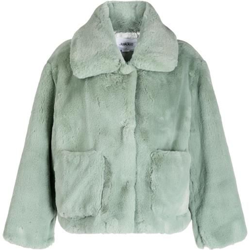 Jakke giacca in finta pelliccia traci - verde