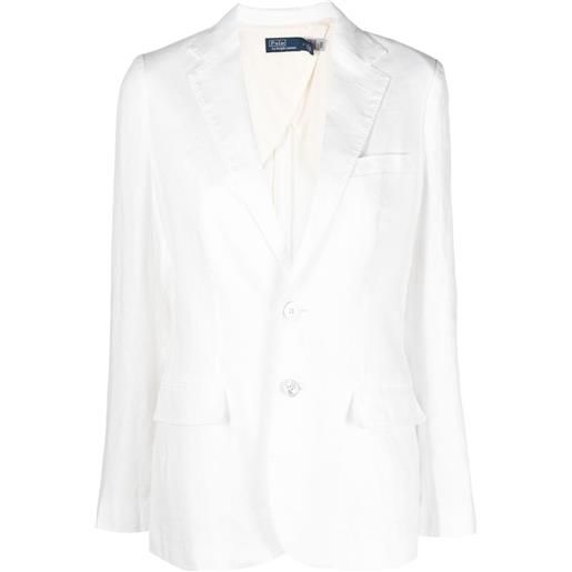 Polo Ralph Lauren blazer monopetto con revers a lancia - bianco