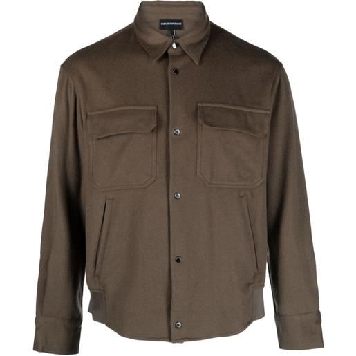 Emporio Armani giacca-camicia con tasche cargo - verde