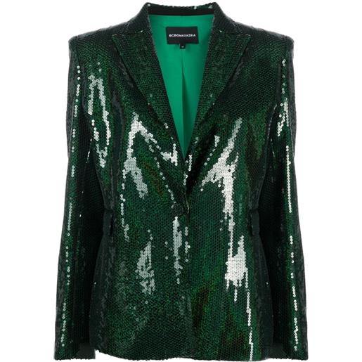 BCBG Max Azria blazer monopetto con paillettes - verde