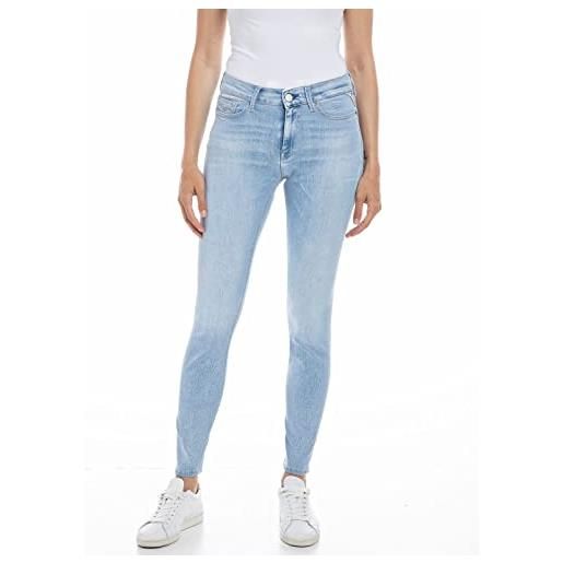 REPLAY jeans donna luzien skinny fit super elasticizzati, blu (light blue 010), w32 x l28