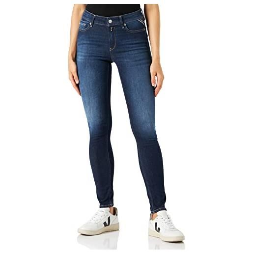 Replay luzien recycled jeans, blu (medio 009), 32w x 30l donna