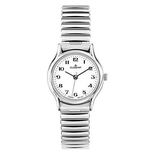 Dugena 4460534 - orologio da polso da donna, cinturino in acciaio inox colore argento