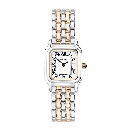 Sekonda monica - orologio al quarzo da donna, 20 mm, con quadrante analogico e cinturino in lega, colore: bianco