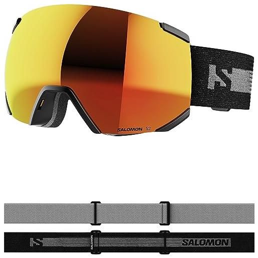 Salomon radium af, occhiali sci snowboard unisex: stile da pro, alta acuità visiva, e vestibilità asiatica, nero, senza taglia