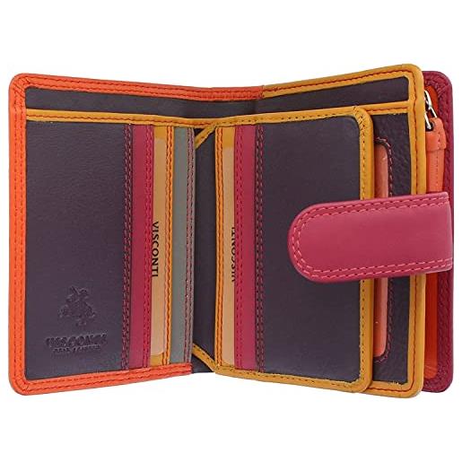 Visconti portafoglio e borsa da donna in pelle morbida multicolore rb40, arancione, s, multi colorato piccola pelle morbida