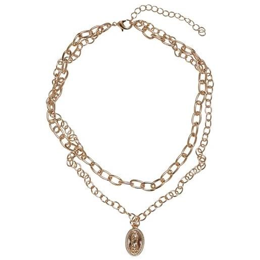 Urban Classics collana unisex madonna layering necklace, colore oro, taglia unica