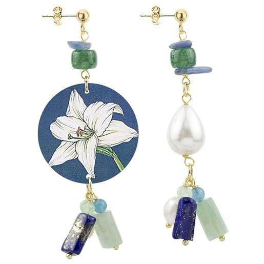 Lebole Maison lebole gioielli orecchini da donna mix & match piccolo fiore bianco blu
