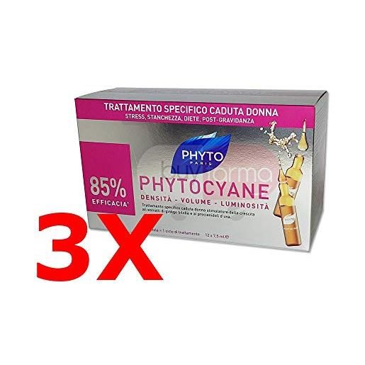 Phyto offerta 3x Phyto Phytocyane - trattamento intensivo anticaduta donna - 36 fiale per 3 mesi di terapia