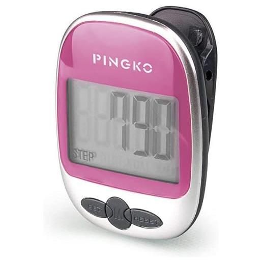 PINGKO pedometro da passeggio con precisione per tenere traccia dei passi pedometri sportivi portatili passi/distanza/calorie/contatore fitness tracker, calorie contro-rosa
