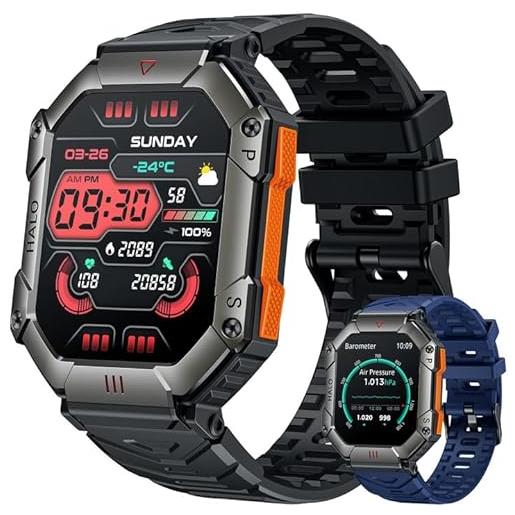 Motsfit orologio smartwatch uomo fitness watch - 2,2 smart watch con cardiofrequenzimetro da polso pressione sanguigna bussola risposta chiamate contapassi ip67 impermeabile orologi per android i. Phone