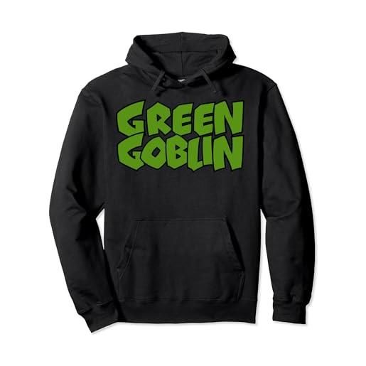 Marvel green goblin classic retro title logo felpa con cappuccio