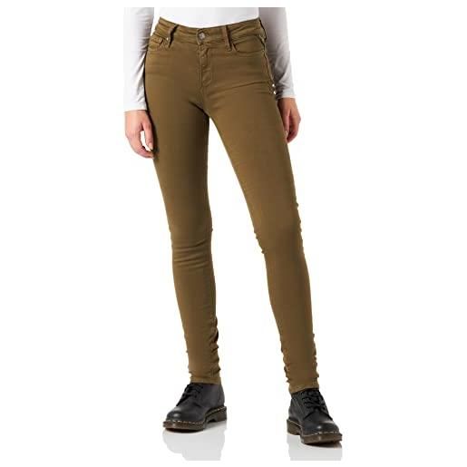 REPLAY jeans donna luzien skinny fit hyperflex elasticizzati, verde (apple green 675), w24 x l32