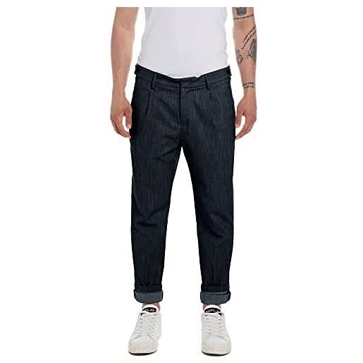REPLAY pantaloni uomo elasticizzati, blu (blue 020), w29 x l30