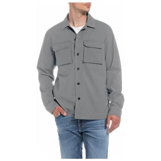 REPLAY m4102 camicia, grigio (steel grey 319), l uomo