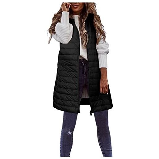 PTLLEND giacca mimetica gilet in piumino da donna lungo inverno cappotto in piumino sottile e leggero cappotto in piumino casual gilet trapuntato gilet invernale all'aperto gilet con giacca taglie forti
