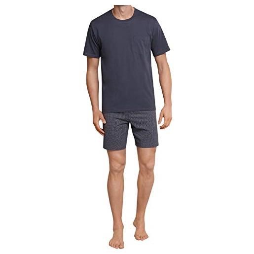 Schiesser schlafanzug kurz set di pigiama, oscurante, grigio (anthrazit 203), 58 uomo