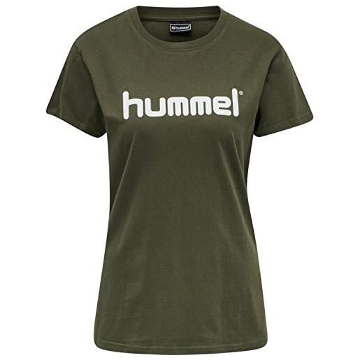 hummel go cotton logo t-shirt woman s/s, grape leaf, xs