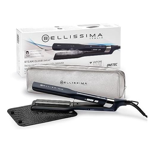 Bellissima imetec | steam elixir deluxe, piastra per capelli professionale a vapore, liscio o onde morbide senza danni, rivestimento in ceramica e cheratina per capelli protetti, morbidi e luminosi