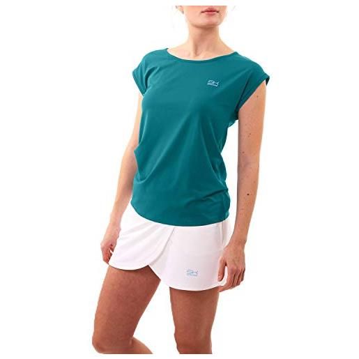Sportkind maglia t-shirt sportiva, per bambina, ragazza e donna, perfetta per tennis, fitness e sport, petrol grün, xl (gr. 42-44)