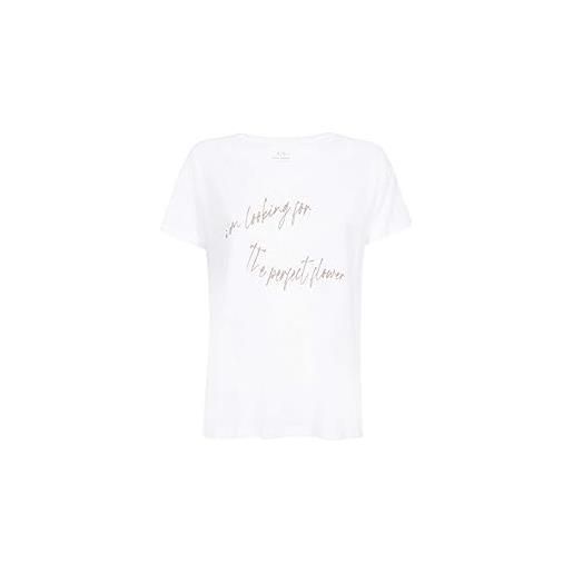 ARMANI EXCHANGE t-shirt a maniche corte modello dal fit regular, in cotone, da donna, colore optic white bianco optic white