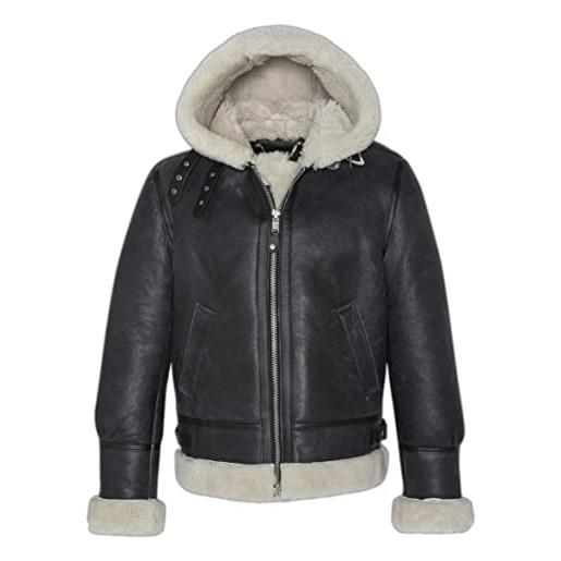 Schott nyc lc1259h giacca di pelle, nero/bianco sporco, large uomo