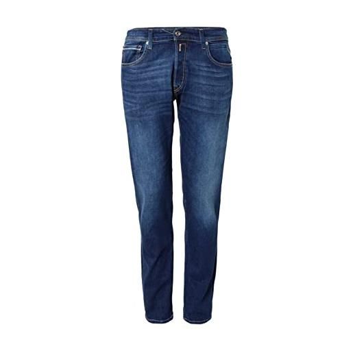 REPLAY grover powerstretch denim, jeans uomo, blu (007 dark blue), 32w / 30l