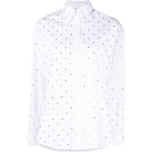 Rabanne camicia con strass - bianco