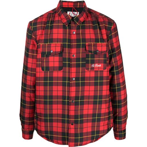 MC2 Saint Barth giacca-camicia a quadri con ricamo - rosso
