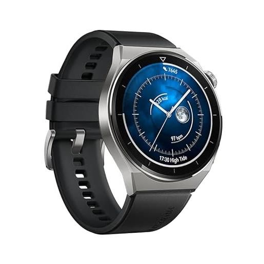 HUAWEI watch gt 3 pro 46 mm smartwatch orologio uomo, quadrante in vetro zaffiro, monitoraggio della salute 24h, durata batteria fino a 14 giorni, 5atm, gps, versione italiana, black fluoroelastomero