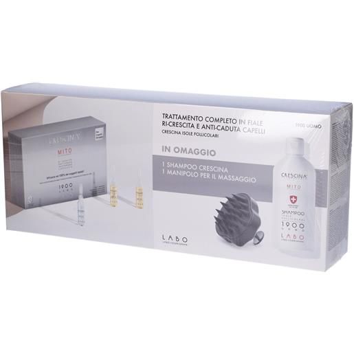 LABO INTERNATIONAL Srl labo transdermic trattamento completo ri-crescina uomo 1900 - fiale, shampoo e manipol omaggio