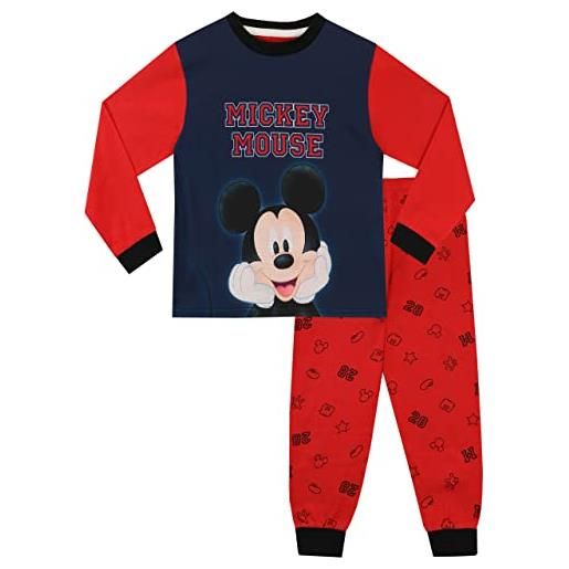 Disney pigiama per ragazzi mickey mouse rosso 3-4 anni