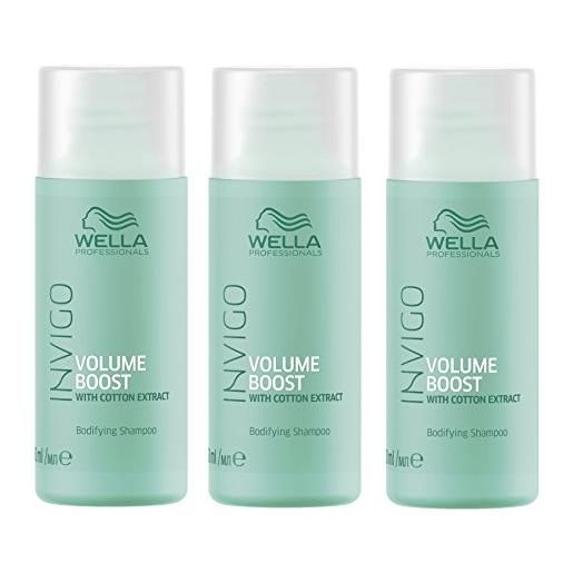 Wella 3 shampoo volume boost bodyfying invigo Wella professionals con estratto di cotone da 50 ml = 150 ml