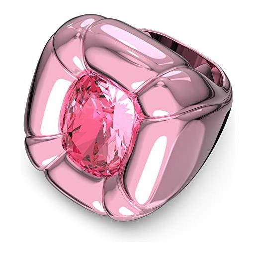 Swarovski anello cocktail dulcis, cristalli taglio cushion, rosa