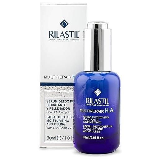 Rilastil multirepair h. A. Siero detox viso, antiossidante e riparatrice, idratante e riempitivo per tutti i tipi di pelle, confezione da 30 ml