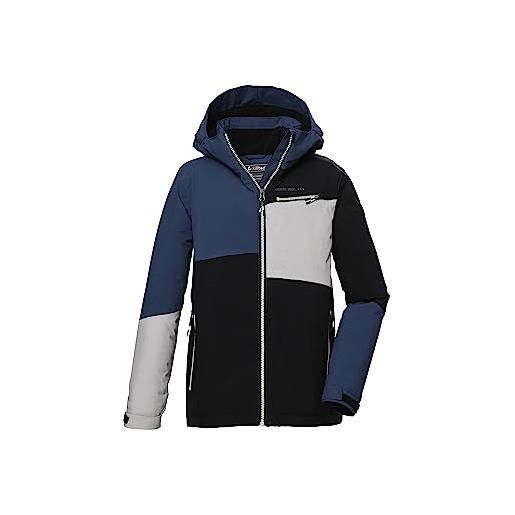 Killtec ragazzi giacca funzionale con cappuccio e paraneve/giacca outdoor impermeabile kow 161 bys jckt, black blue, 164, 40917-000