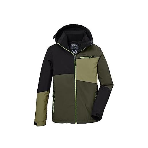 Killtec ragazzi giacca funzionale con cappuccio e paraneve/giacca outdoor impermeabile kow 161 bys jckt, black blue, 128, 40917-000