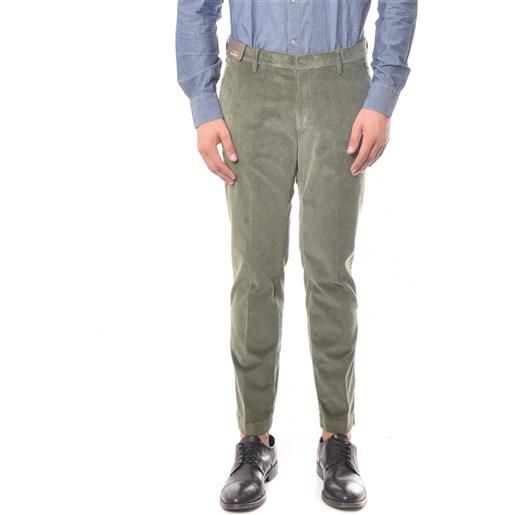 GABARDINE pantalone velluto a coste verde militare