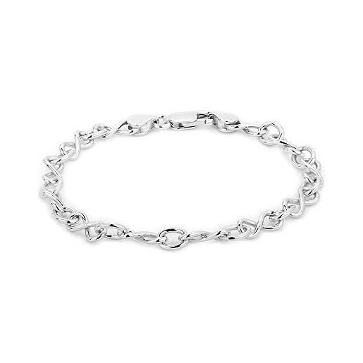 Vanbelle gioielli in argento sterling - rodio placcato con timbro 925 - fancy infinity link chain bracelet - gioielli braccialetto fatti a mano splendidamente fatti a mano per le donne - 7,5 lungo