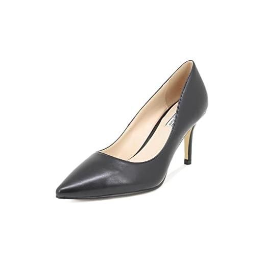 QUEEN HELENA scarpe con tacco basso decollete punta chiusa eleganti donna s1999 (nero pu, numeric_40)