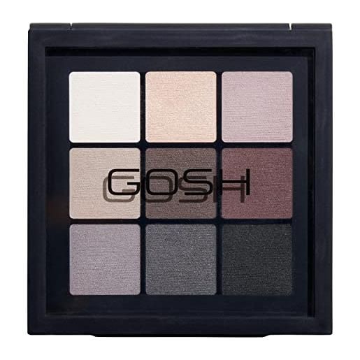 GOSH eyedentity - palette di ombretti vegani con 9 colori perfettamente coordinati opachi e metallizzati, combinabile per il trucco quotidiano e look scintillanti per la sera, senza profumo i 005 be