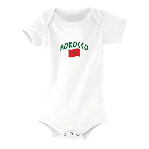 Supportershop maroc, body da neonato bambini, bianco, fr: s (taille fabricant: 3-6 mois)