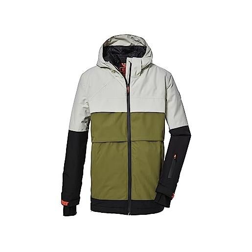 Killtec ragazzi giacca da sci/giacca funzionale con cappuccio e ghetta antineve, impermeabile ksw 126 bys ski jckt, black, 128, 39666-000