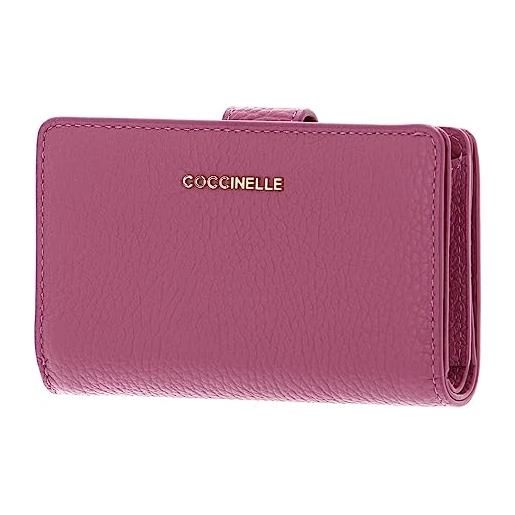 Coccinelle metallic soft mini wallet grained leather pulp pink