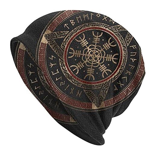 DFWY helm of awe tattoo cappelli estensibili berretti pirata - nordic viking stampato vintage street skullies cappelli beanies - inverno unisex caldo outdoor cycling headwraps