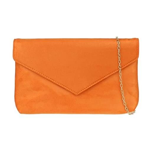 Girly handbags pochette tinta unita, arancione, w 27, h 16, d 4 cm (w 11, h 6, d 2 inches)