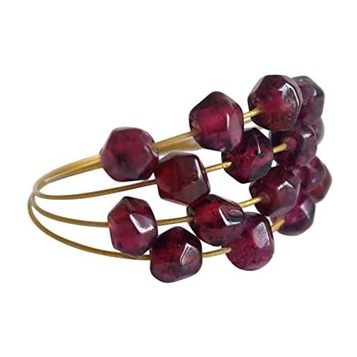GemShine - donna - anello - placcato in oro - granato - rosso scuro, misura dell'anello: 62 (19,7), misura anello: 50 (15.9)