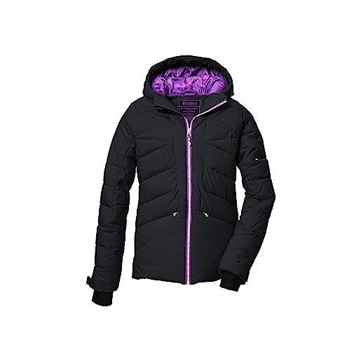 Killtec ragazze giacca trapuntata/giacca da sci con cappuccio e ghetta antineve ksw 116 grls ski qltd jckt, light orchid, 140, 39652-000